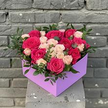 Цветочная композиция из Розы в коробке в Николаевке