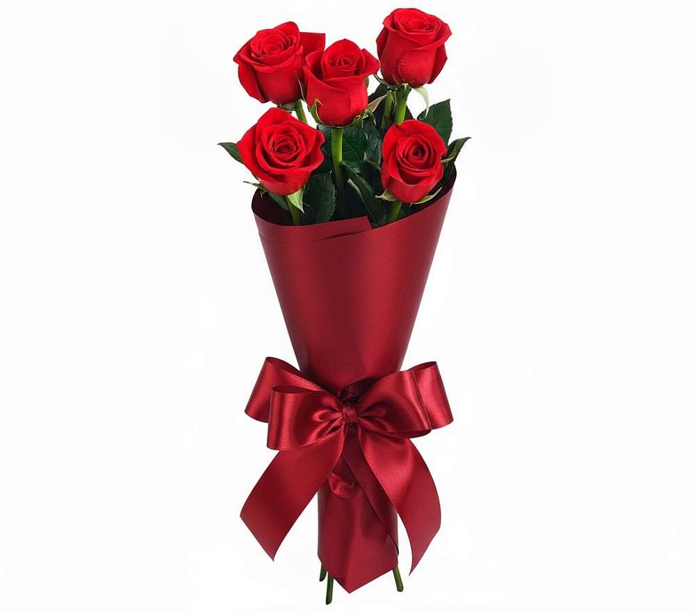 Букет 5 Красных роз Эдлесс Лав в Николаевке