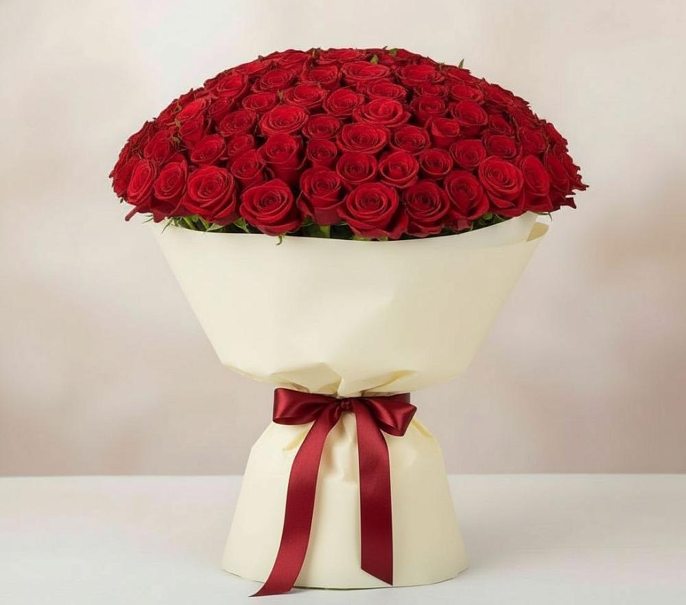 Букет 101 Красная роза Милано в Николаевке