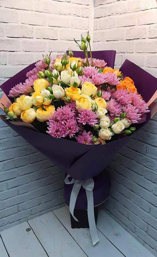 Букет цветов из: Хризантемы и Розы в Николаевке