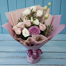 Букет цветов из:  Розы и Лизиантусы в Николаевке