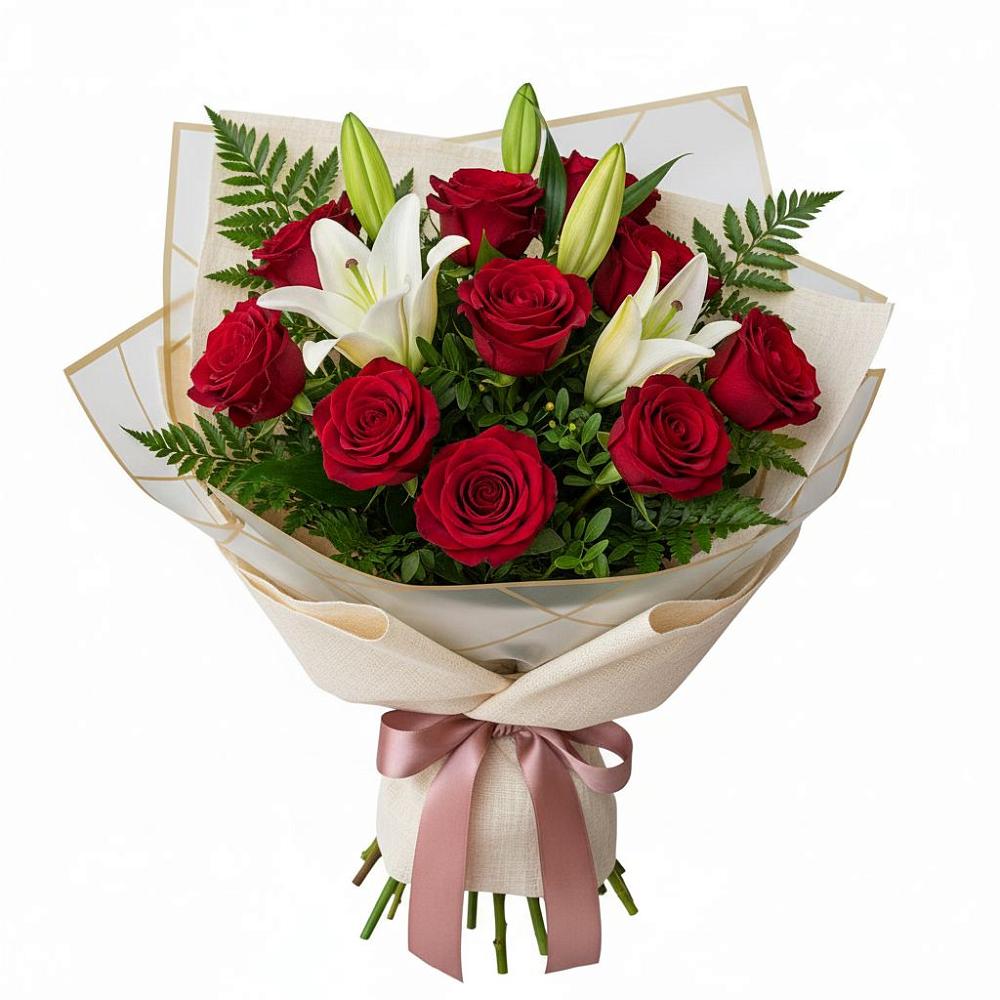 Букет цветов из: Лилии и Розы в Николаевке