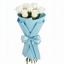 Букет 7 белых роз Проуд в Николаевке