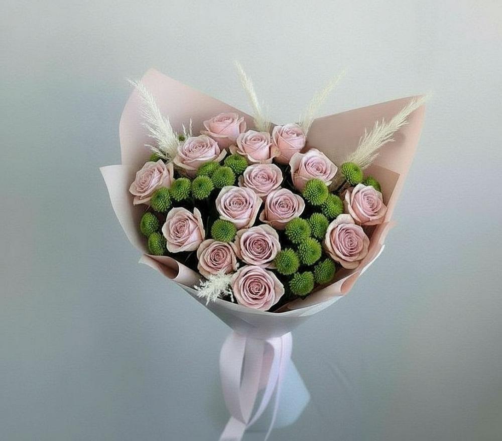 Букет цветов из: Розы и Хризантемы в Николаевке