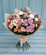 Букет цветов из:  Хризантемы, Розы и Альстромерии в Николаевке