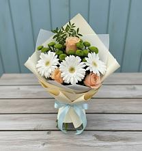 Букет цветов из:  Герберы, Розы и Хризантемы в Николаевке