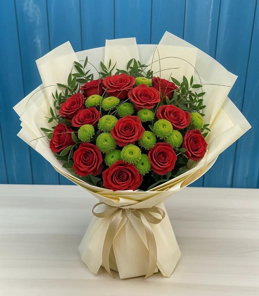 Букет цветов из: Розы и Хризантемы в Николаевке