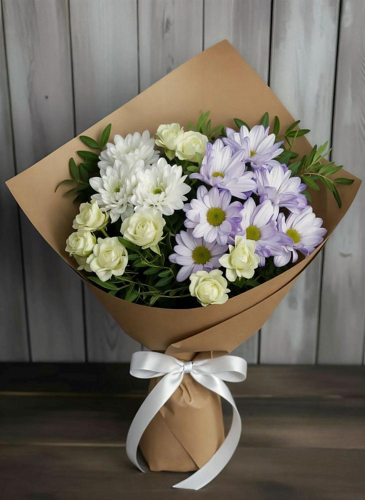 Букет цветов из: Хризантемы и Розы в Николаевке